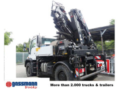 Unimog U400 4x4, Frontzapfwelle, Heckkran Hiab XS 