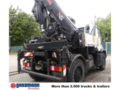 Unimog U400 4x4, Frontzapfwelle, Heckkran Hiab XS 